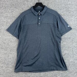 Kuhl Engineered Performance Polo Shirt Mens XL Blue Gray Hiking Golf Mesh